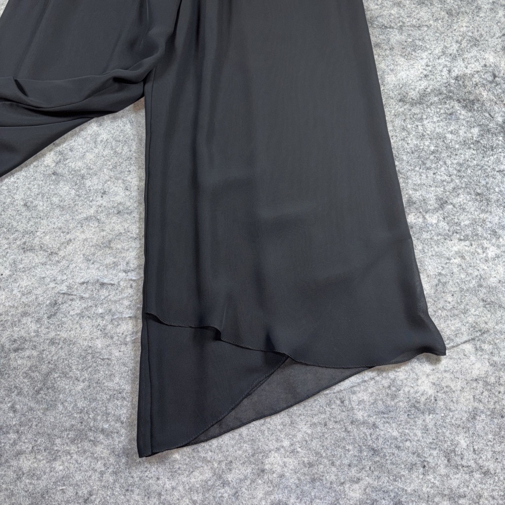 Alex Evenings Pants Women's Large Black Wide Leg Chiffon Evening Flowy Sheer - Picture 2 of 7